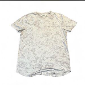 Abercrombie & Fitch Light Gray Floral Crew Tee